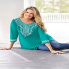 Embroidered Knit Tunic image number null