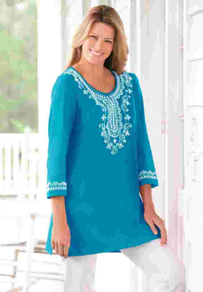 Embroidered Knit Tunic image number 4