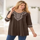 Embroidered Knit Tunic image number null