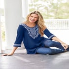 Embroidered Knit Tunic image number null