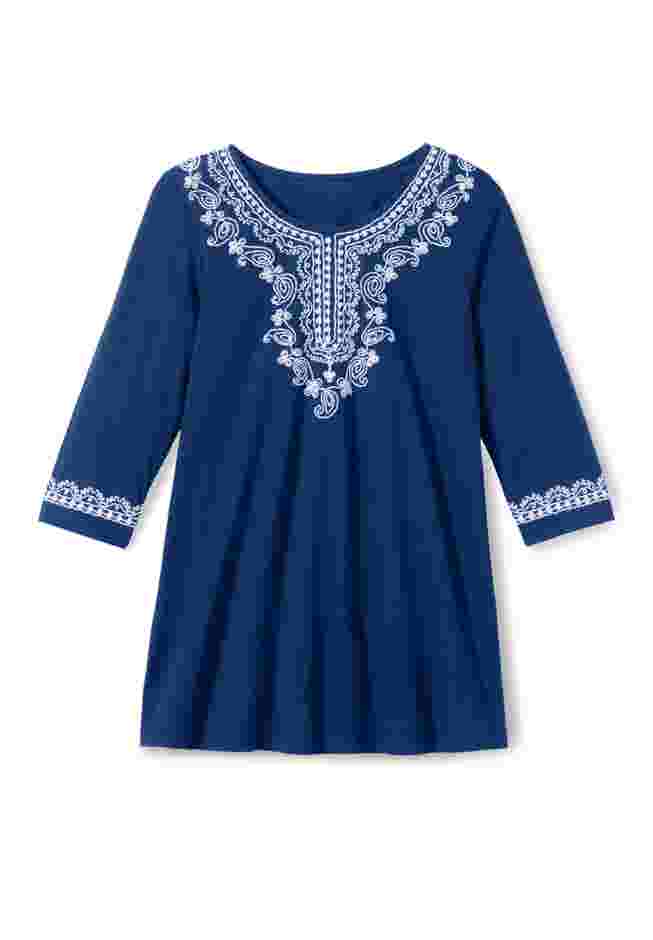 Embroidered Knit Tunic image number 4