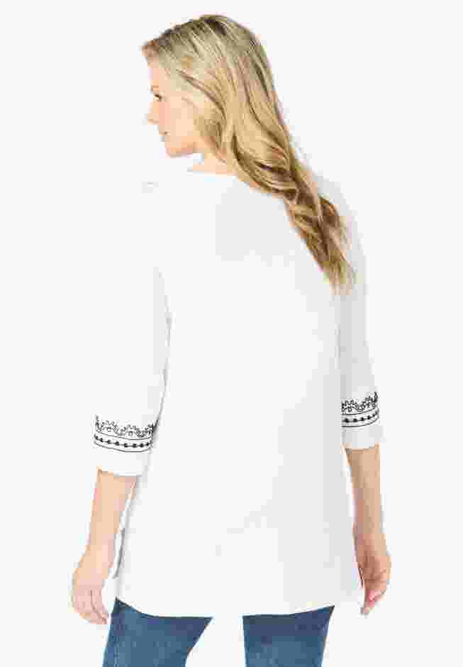 Embroidered Knit Tunic image number 2