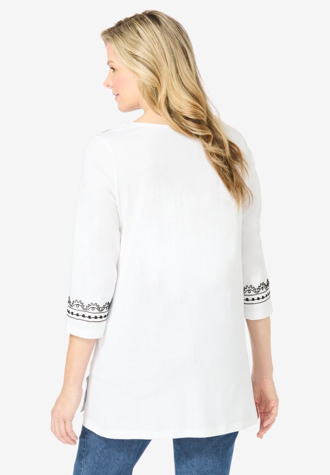 Embroidered Knit Tunic image number 2