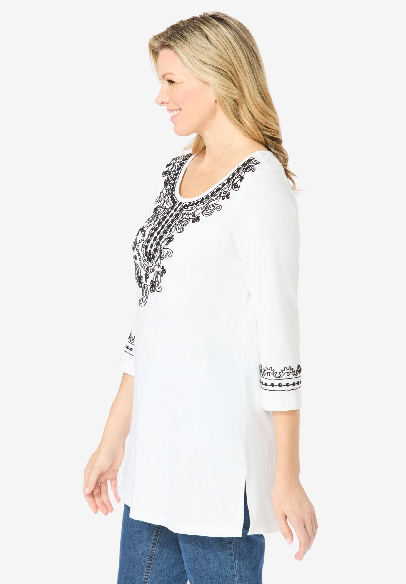 Embroidered Knit Tunic image number 3