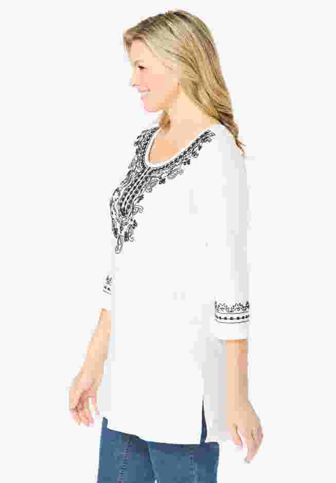 Embroidered Knit Tunic image number 3