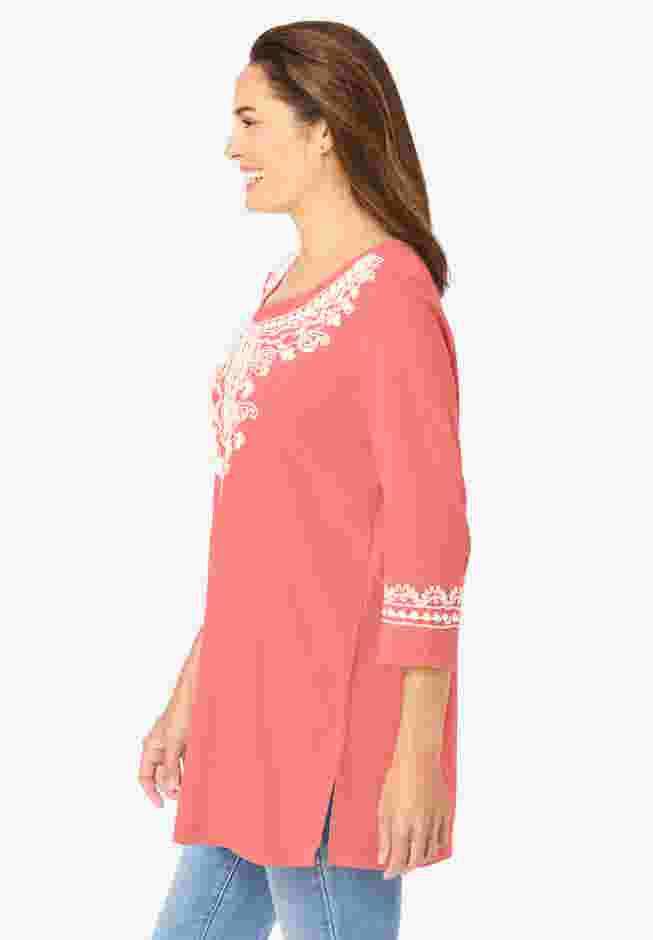Embroidered Knit Tunic image number 2