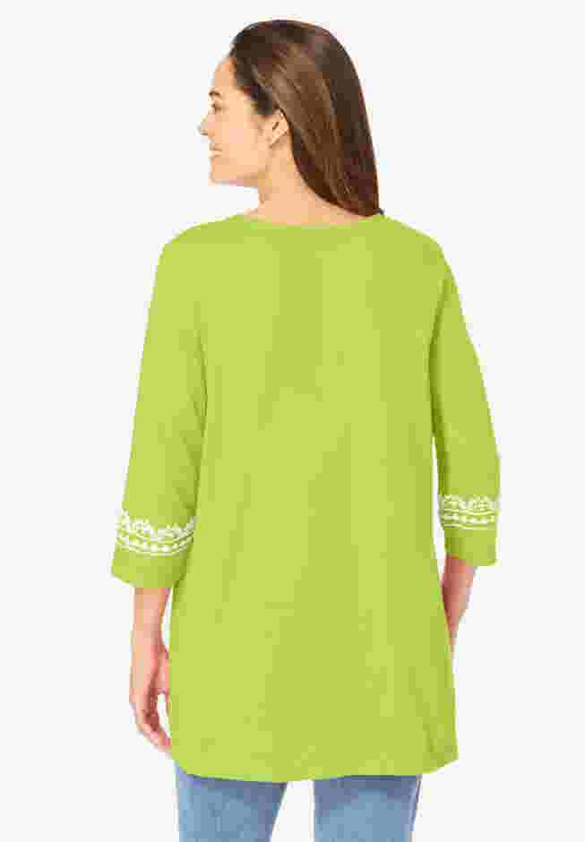 Embroidered Knit Tunic image number 1