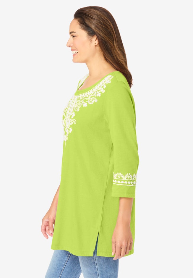 Embroidered Knit Tunic image number 2