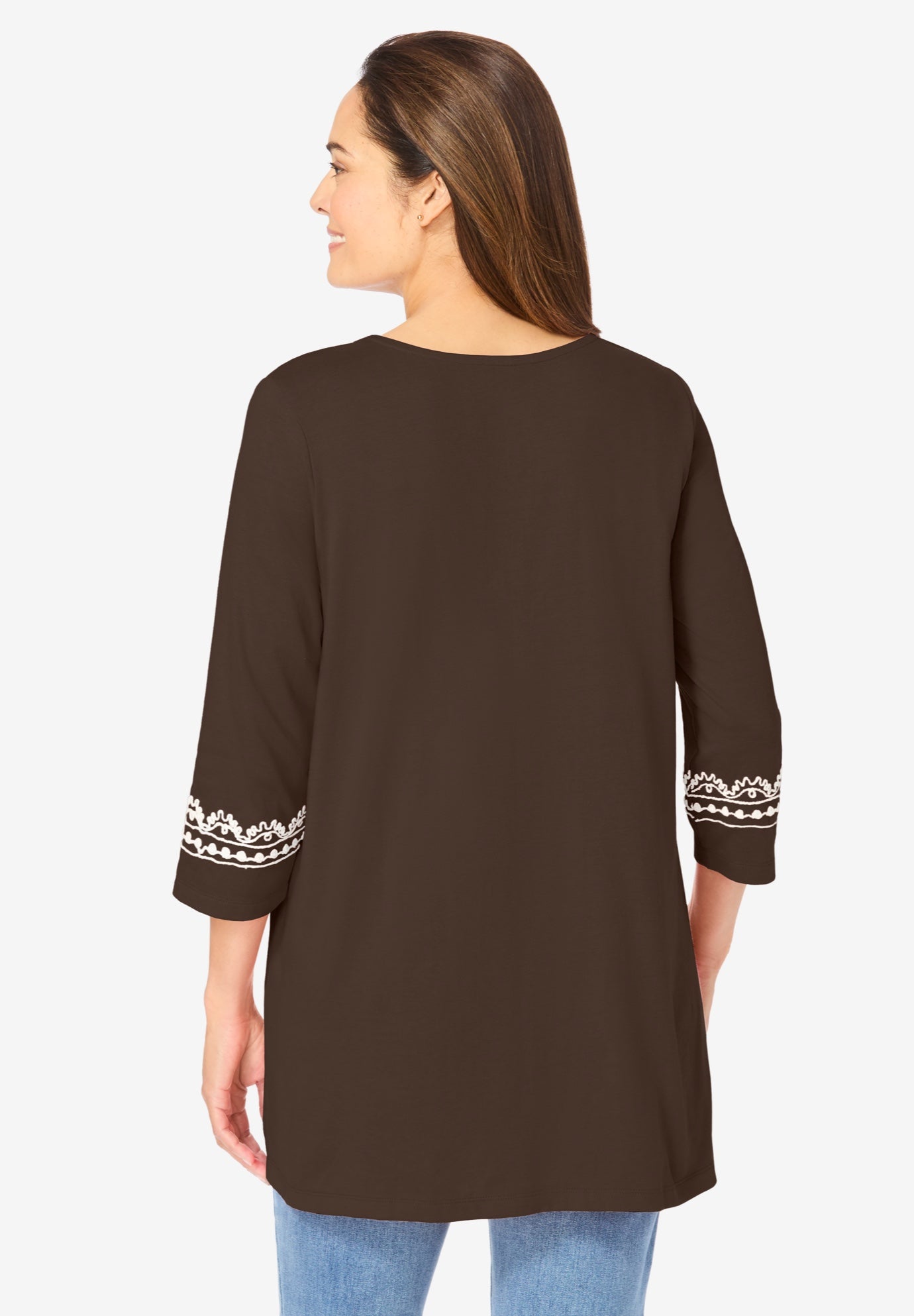 Embroidered Knit Tunic image number 1