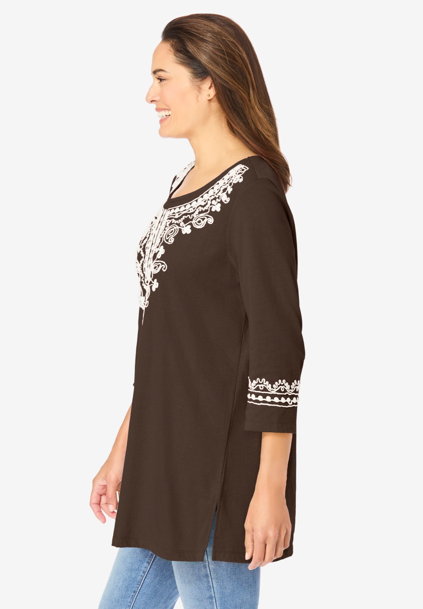 Embroidered Knit Tunic image number 2