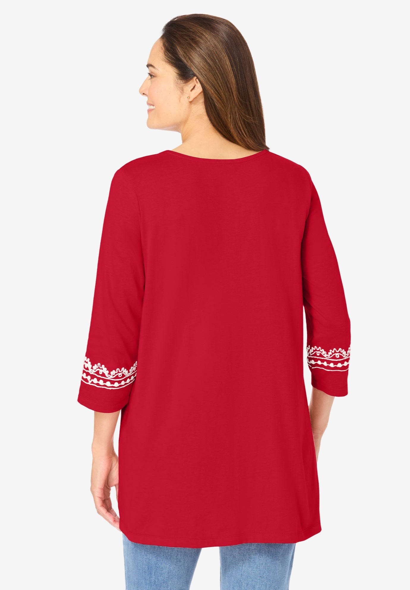 Embroidered Knit Tunic image number 1