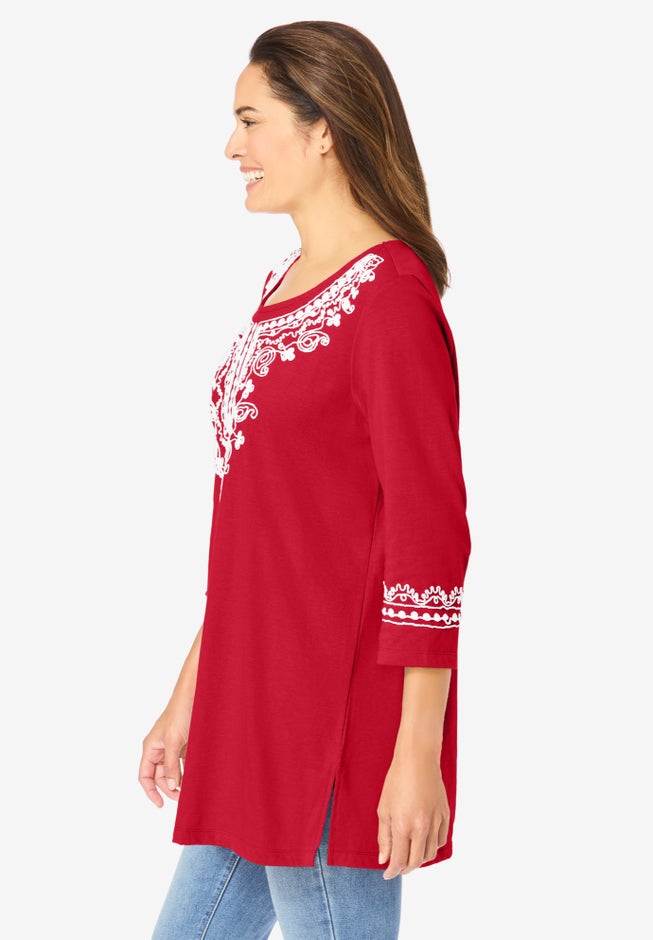 Embroidered Knit Tunic image number 2
