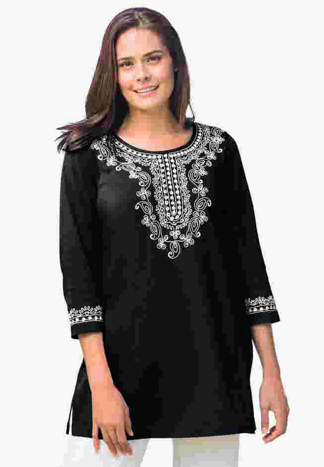 Embroidered Knit Tunic image number 3