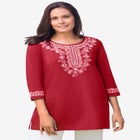 Embroidered Knit Tunic image number null