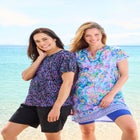 Longer Length Short-Sleeve Swim Tunic image number null
