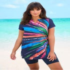 Longer Length Short-Sleeve Swim Tunic image number null