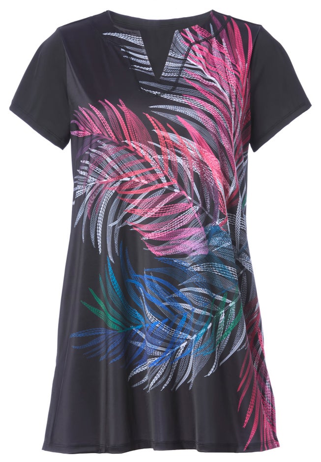 Longer Length Short-Sleeve Swim Tunic image number 3