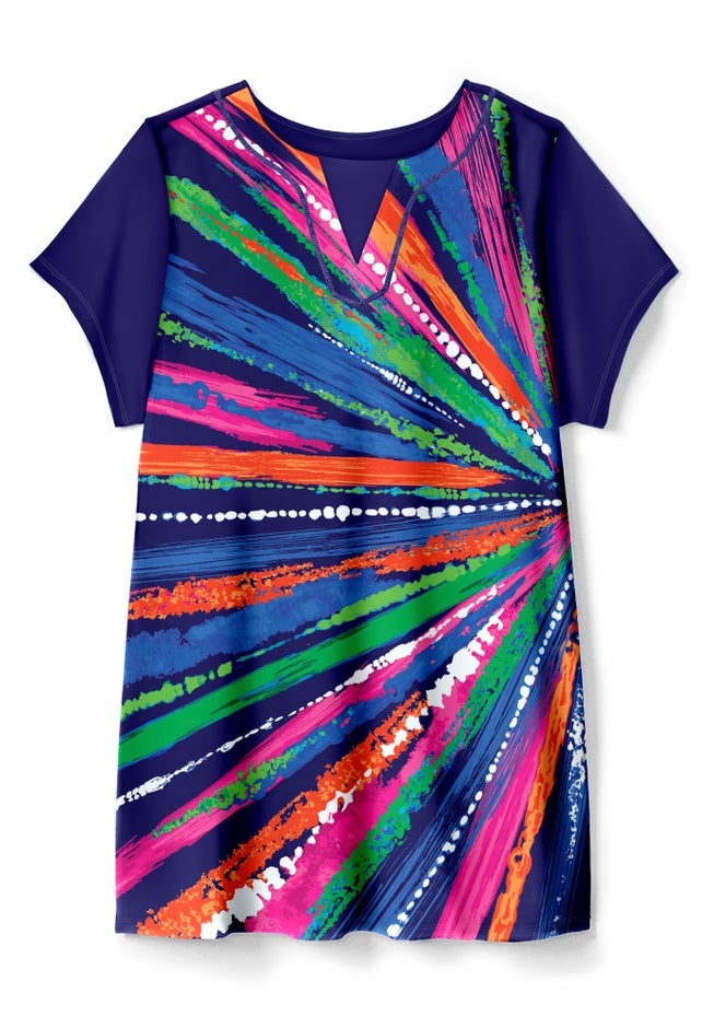 Longer Length Short-Sleeve Swim Tunic image number 2