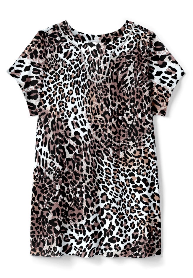 Longer Length Short-Sleeve Swim Tunic image number 1