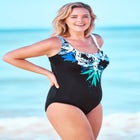 One-Piece Tank Swimsuit with Adjustable Straps image number null