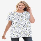 Peanuts White Snoopy Print Crewneck Tee image number null