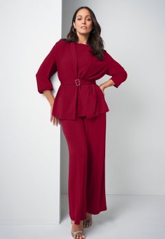 Belted 4-Piece Stretch Knit Wardrober