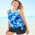 Scoop-Neck Blouson Tummy Control Two-Piece Swim Set image number null