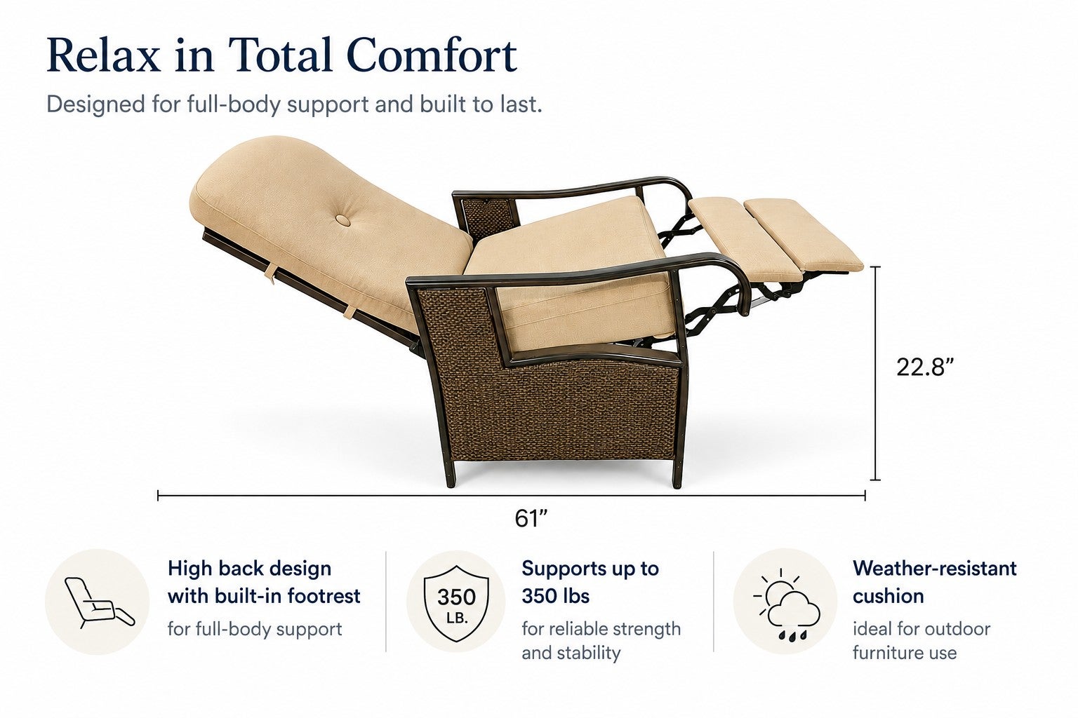 Oversized Outdoor Recliner image number 3