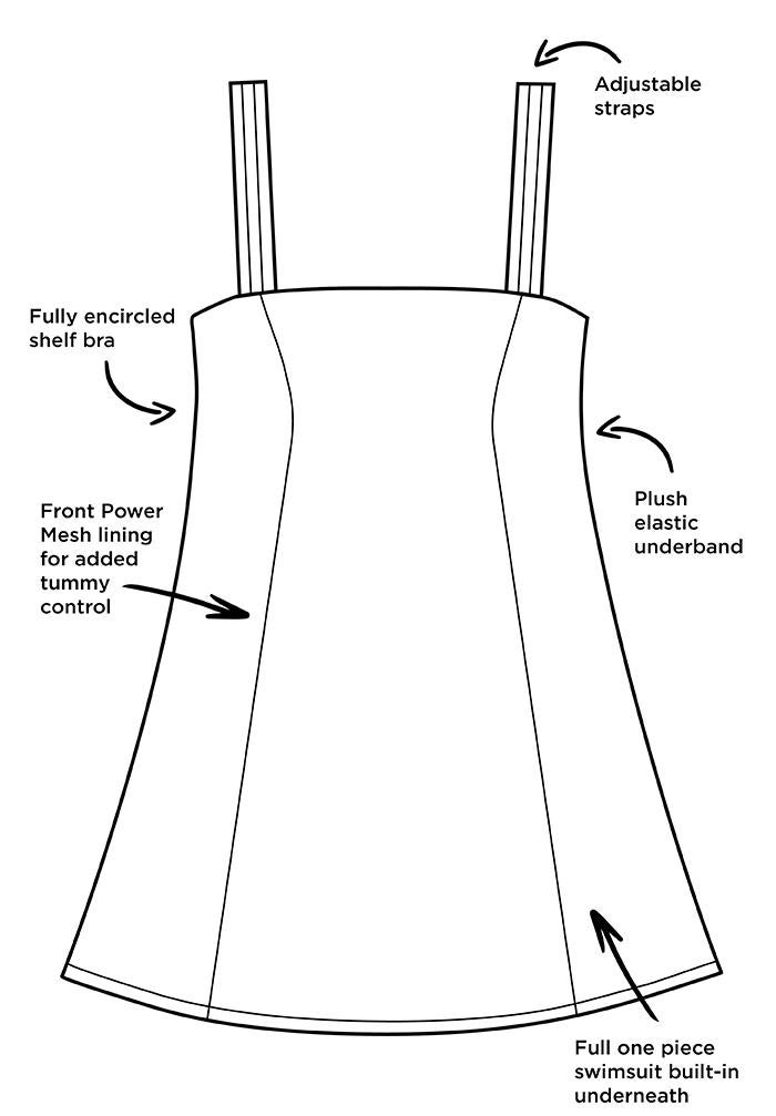 Princess Seam Swimdress image number 4