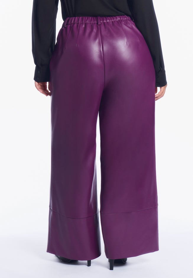 Cuffed Faux Leather Pants image number 2