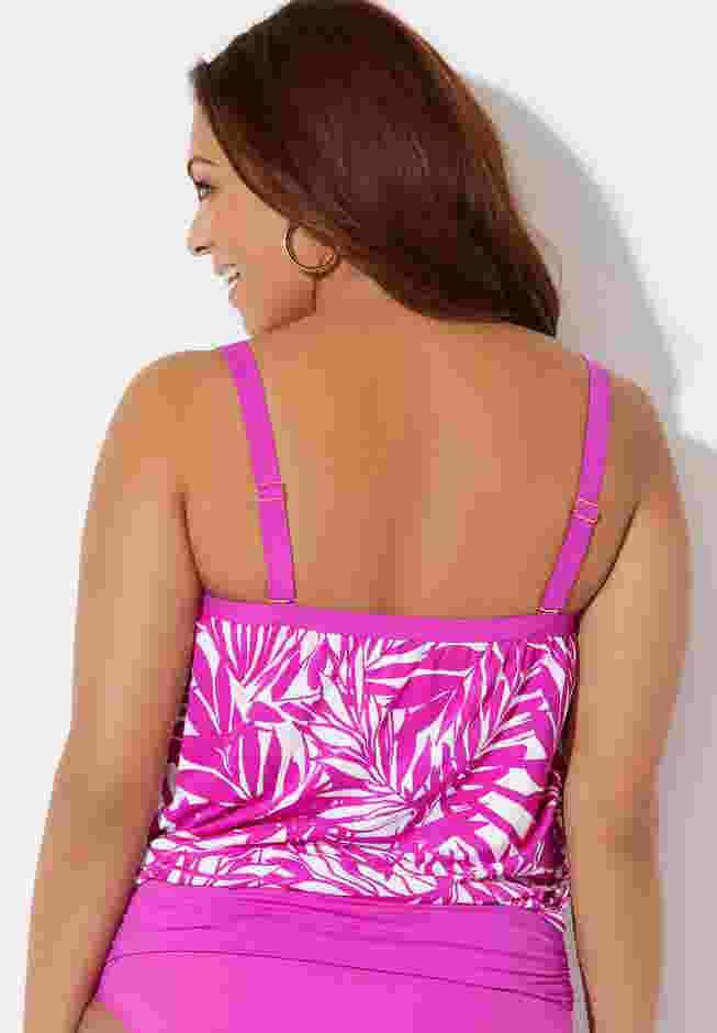 Bandeau Blouson Tankini Top image number 4