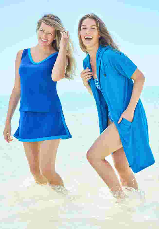 Hooded Terry Swim Cover Up image number 4