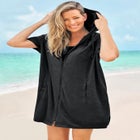 Hooded Terry Swim Cover Up image number null