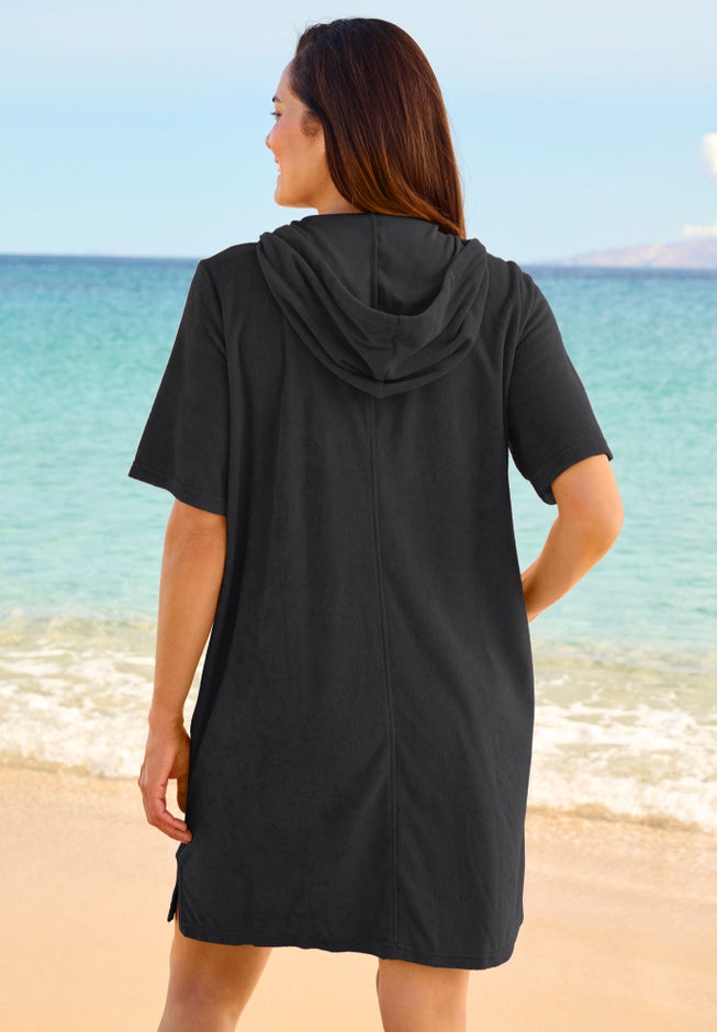 Hooded Terry Swim Cover Up image number 2