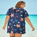 Hooded Terry Swim Cover Up image number null