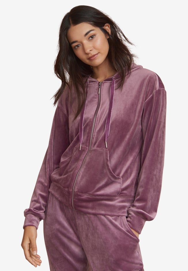 Velour Hooded Sweatshirt image number 0