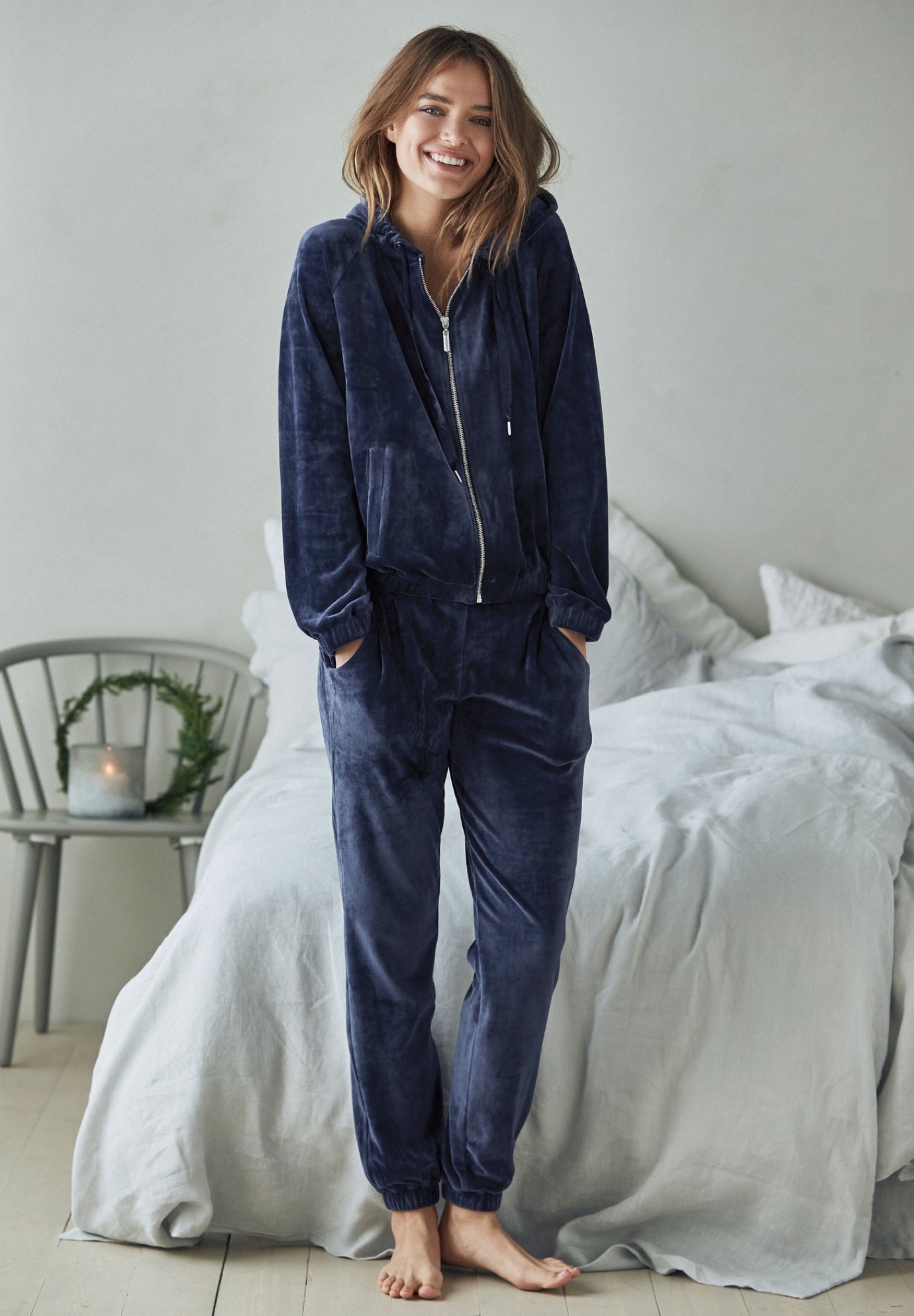 Stretch Velour Jogger Pull-on Pants image number 0