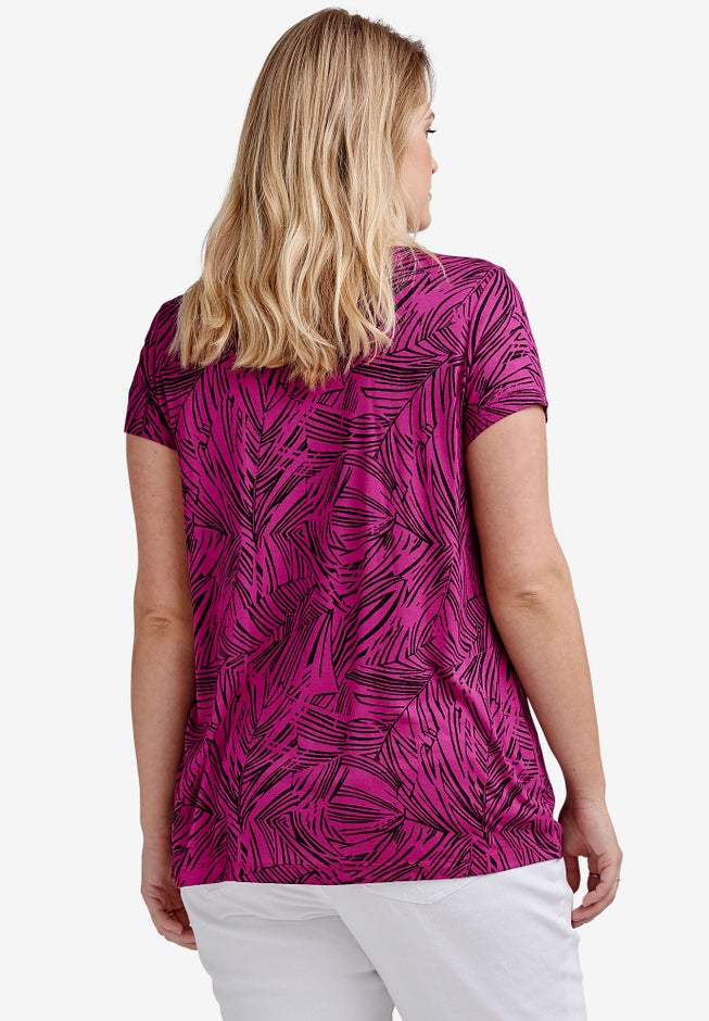 Printed cap sleeve tee image number 1