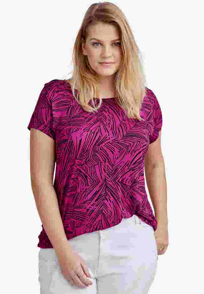Printed cap sleeve tee image number 0