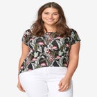 Printed cap sleeve tee image number null