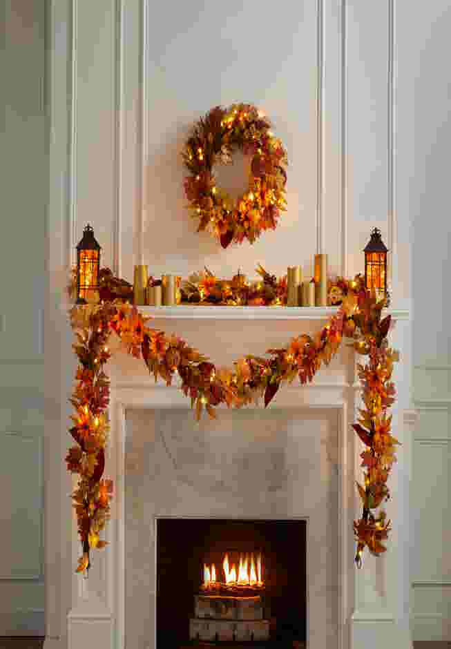 6-ft. Pre-lit Harvest Daisy Garland image number 2