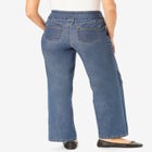 Flex-Fit Pull-On Wide-Leg Denim Jean image number null