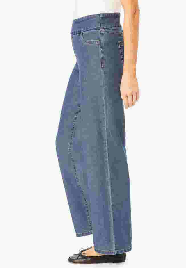 Flex-Fit Pull-On Wide-Leg Denim Jean image number 2