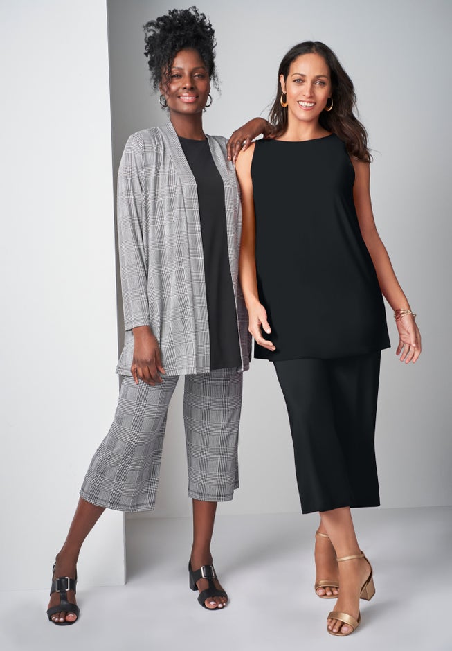 Stretch Knit Open Front Knit Topper image number 3