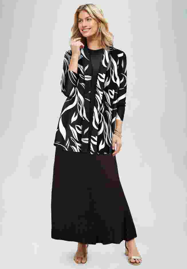 Stretch Knit Open Front Knit Topper image number 2