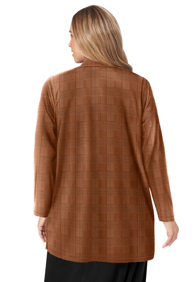 Stretch Knit Open Front Knit Topper image number 2