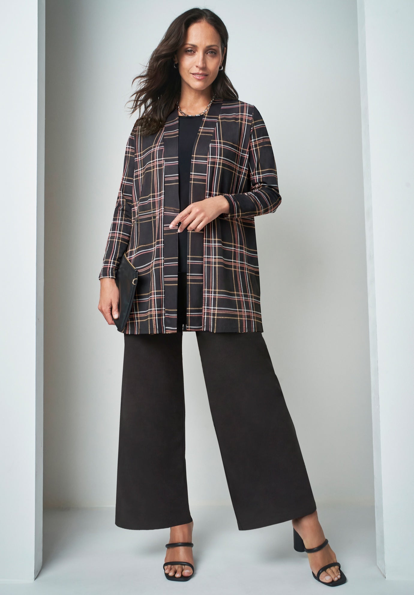 Stretch Knit Open Front Knit Topper image number 0
