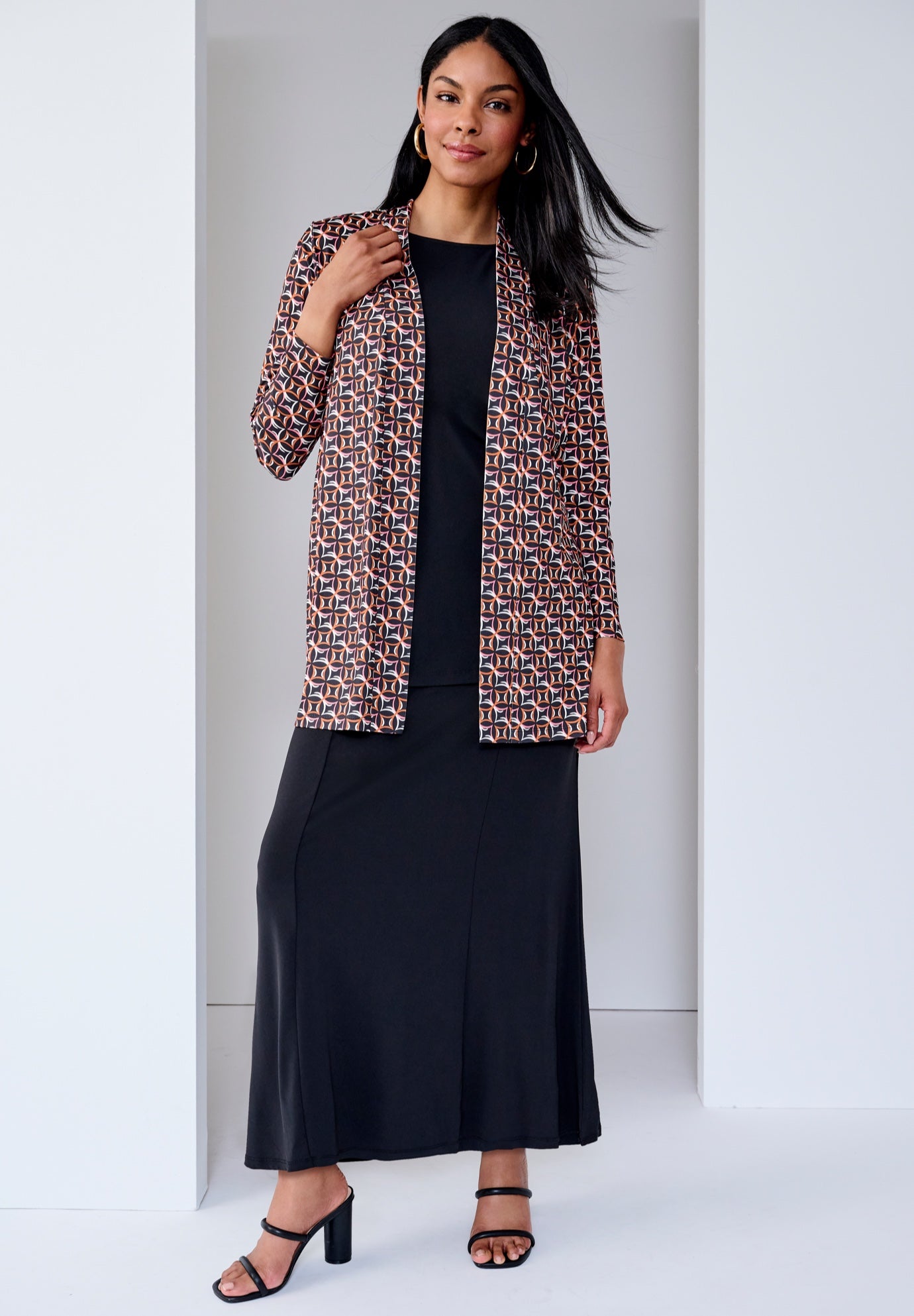 Stretch Knit Open Front Knit Topper image number 0