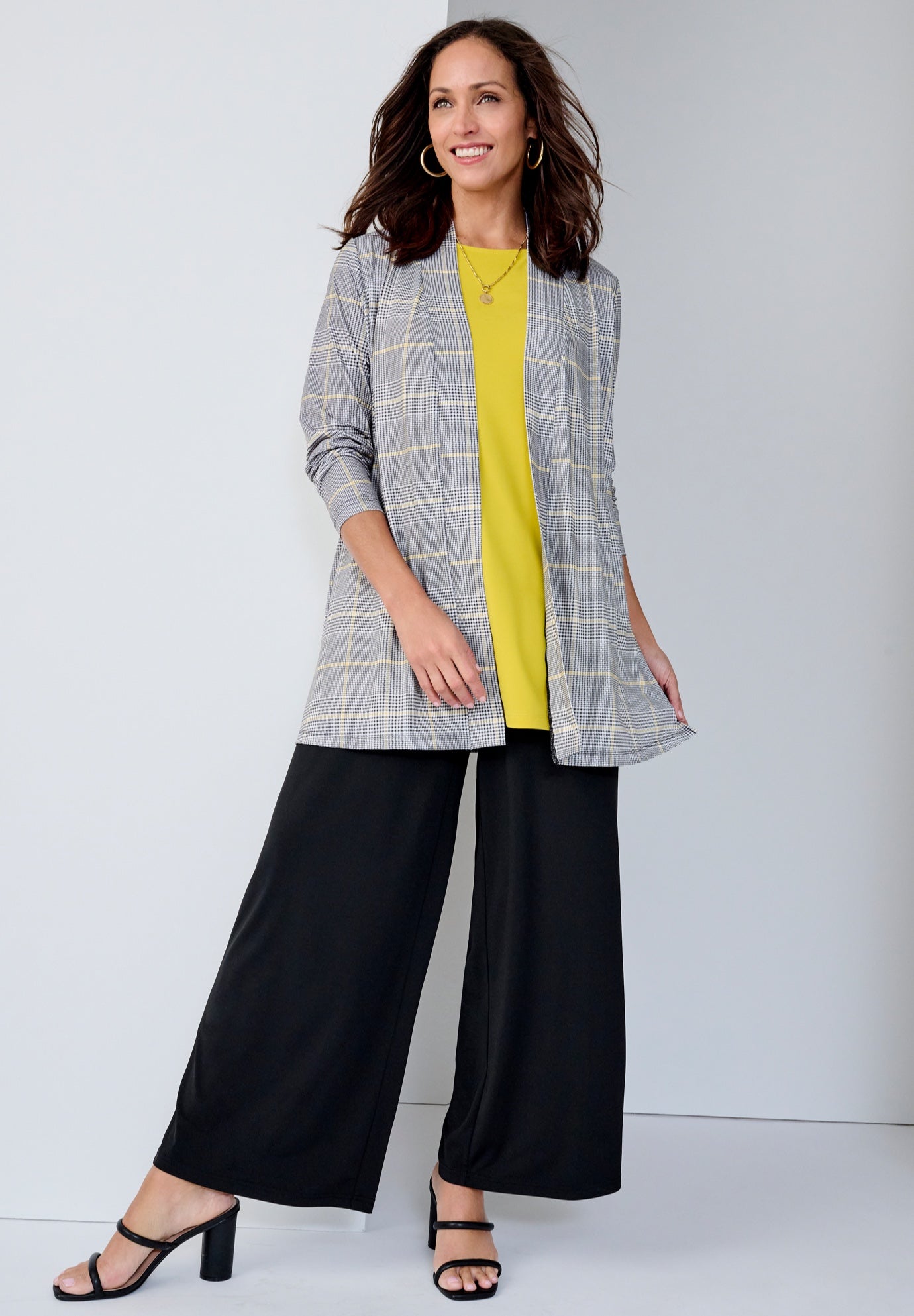 Stretch Knit Open Front Knit Topper image number 0