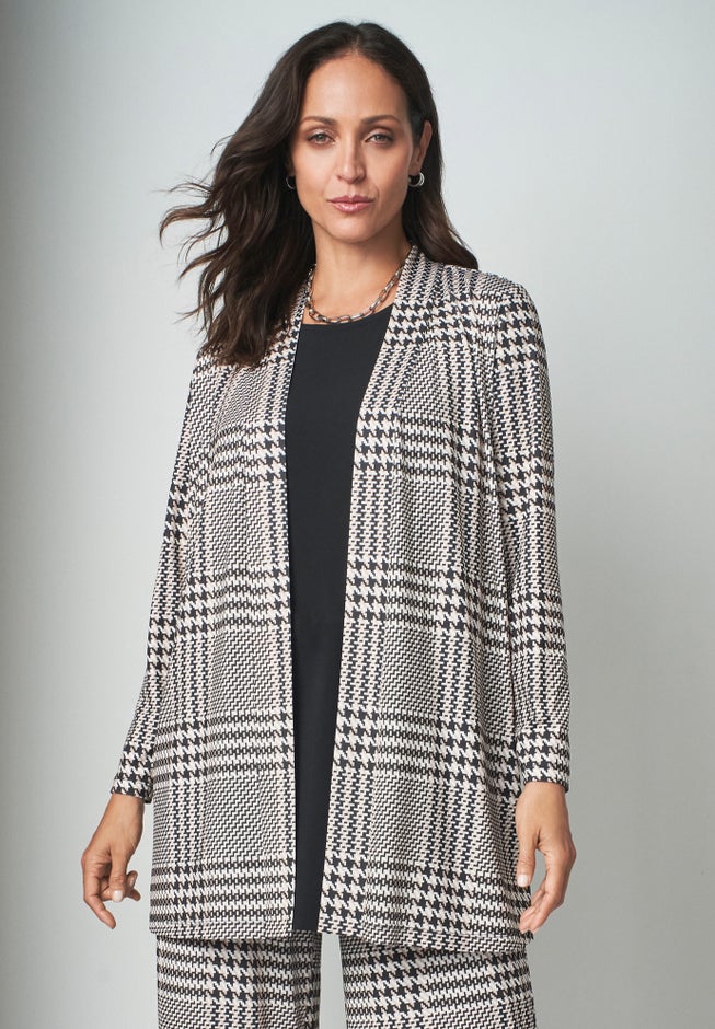 Stretch Knit Open Front Knit Topper image number 0